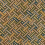 LEE JOFA 2023129.315.0 STRAPWORK PRINT IVY/BLUE Fabric - Eade's Wallpaper