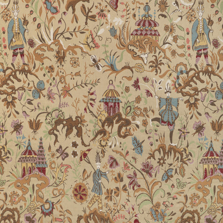 LEE JOFA 2023130.16.0 CHINESE BROCADE SAND Fabric - Eade's Wallpaper