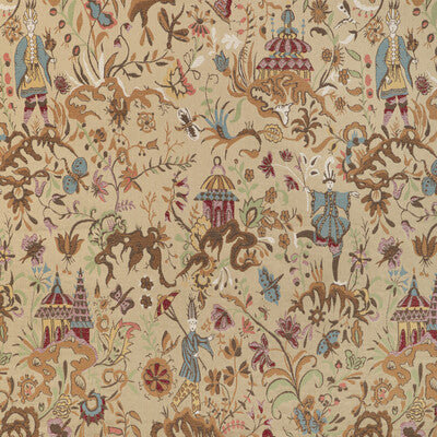 LEE JOFA 2023130.16.0 CHINESE BROCADE SAND Fabric - Eade's Wallpaper