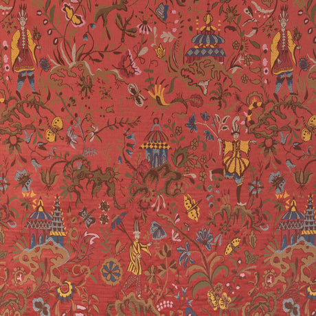 LEE JOFA 2023130.19.0 CHINESE BROCADE RED Fabric - Eade's Wallpaper