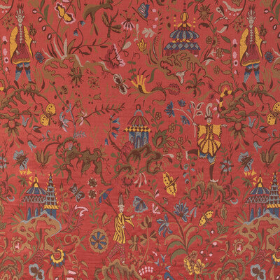 LEE JOFA 2023130.19.0 CHINESE BROCADE RED Fabric - Eade's Wallpaper
