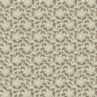 LEE JOFA 2023133.613.0 ORTENSIA BROWN ON CELADON Fabric - Eade's Wallpaper