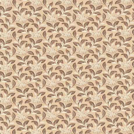LEE JOFA 2023133.7.0 ORTENSIA BROWN ON BLUSH Fabric - Eade's Wallpaper
