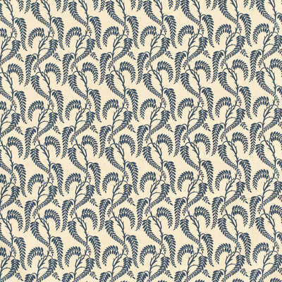 LEE JOFA 2023138.516.0 WISTERIA II NAVY BEIGE LN Fabric - Eade's Wallpaper