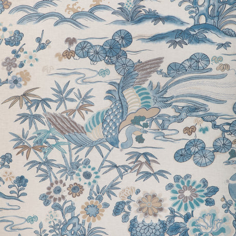 LEE JOFA 2023139.55.0 SAKURA PRINT BLUE Fabric - Eade's Wallpaper