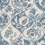 LEE JOFA 2023141.5.0 CALATHEA PRINT BLUE Fabric - Eade's Wallpaper