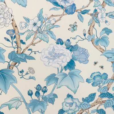 LEE JOFA 2023143.155.0 GARDENIA PRINT DELFT/SKY Fabric - Eade's Wallpaper