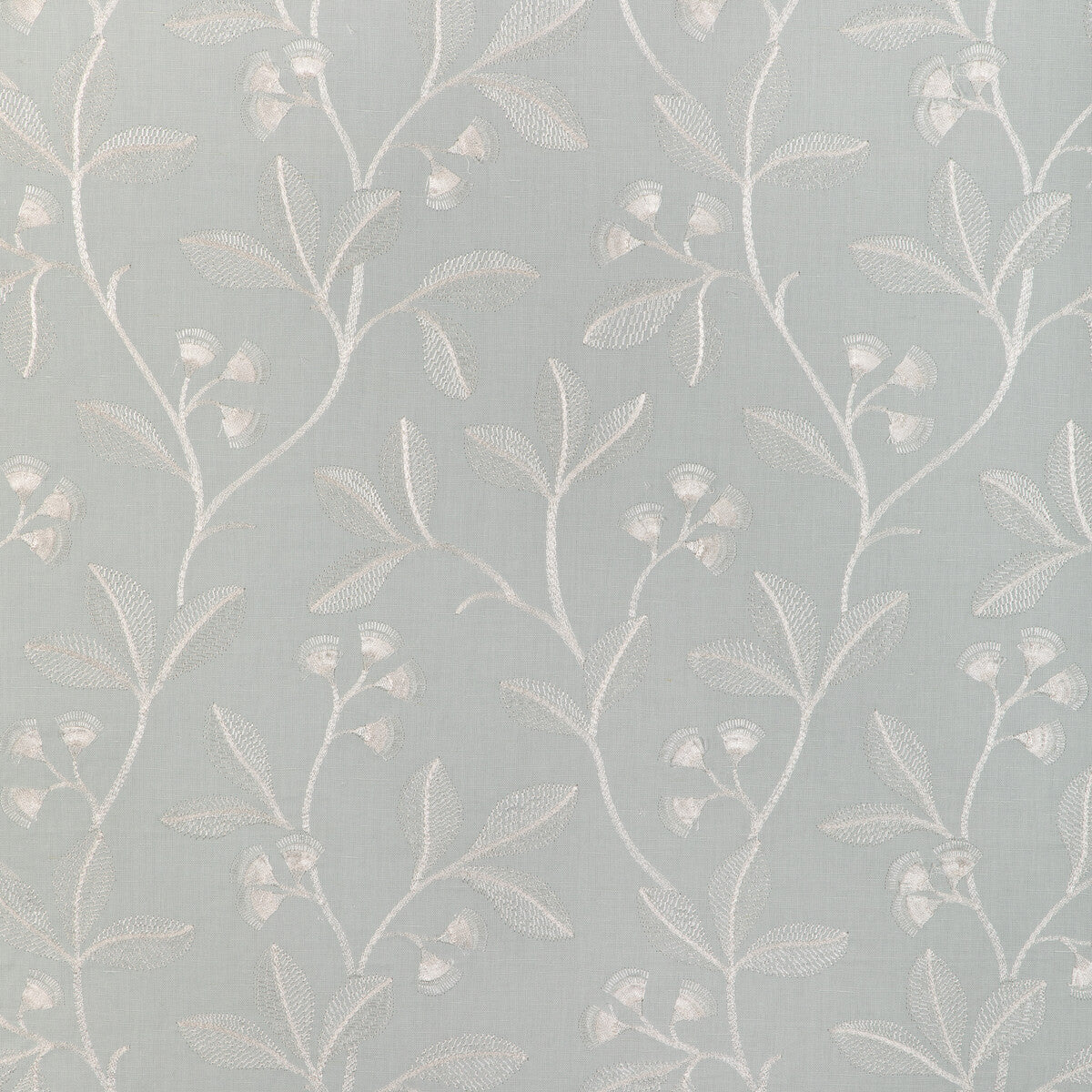LEE JOFA 2023144.13.0 IRIS EMBROIDERY AQUA Fabric - Eade's Wallpaper