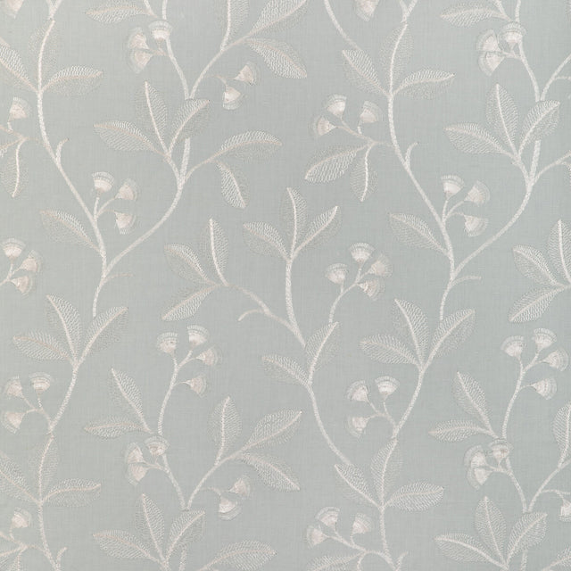 LEE JOFA 2023144.13.0 IRIS EMBROIDERY AQUA Fabric - Eade's Wallpaper