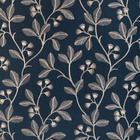 LEE JOFA 2023144.50.0 IRIS EMBROIDERY MIDNIGHT Fabric - Eade's Wallpaper