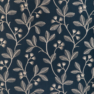 LEE JOFA 2023144.50.0 IRIS EMBROIDERY MIDNIGHT Fabric - Eade's Wallpaper