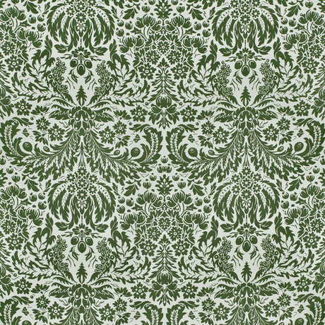 LEE JOFA 2024104.31.0 DAMASK DARK GREEN Fabric - Eade's Wallpaper