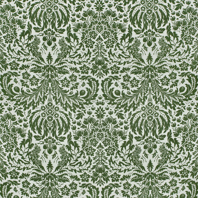 LEE JOFA 2024104.31.0 DAMASK DARK GREEN Fabric - Eade's Wallpaper