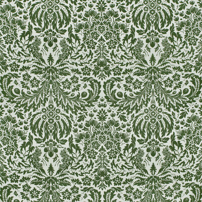 LEE JOFA 2024104.31.0 DAMASK DARK GREEN Fabric - Eade's Wallpaper
