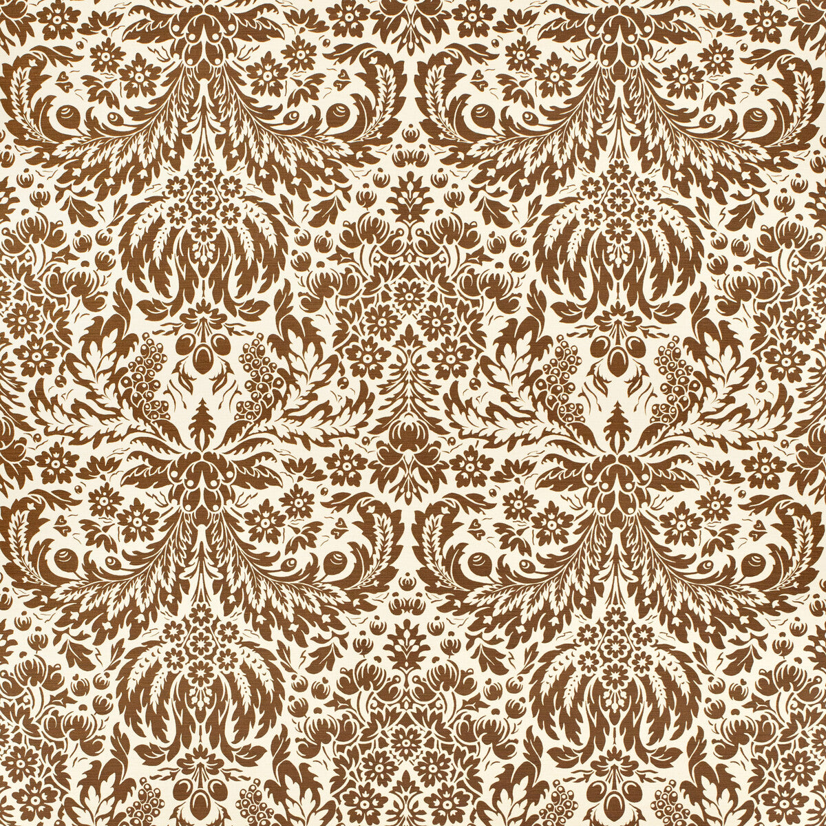 LEE JOFA 2024104.61.0 DAMASK BROWN Fabric - Eade's Wallpaper