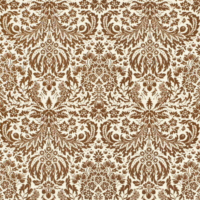 LEE JOFA 2024104.61.0 DAMASK BROWN Fabric - Eade's Wallpaper