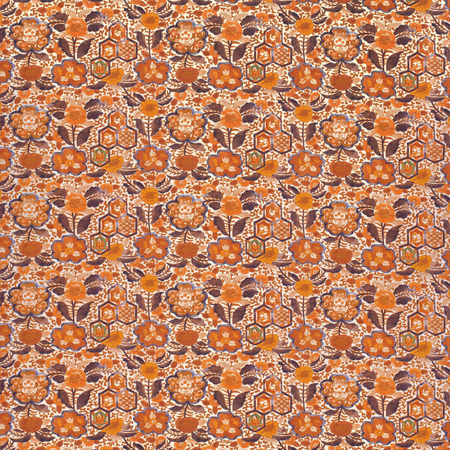 LEE JOFA 2024106.12.0 IMARI I ORANGE Fabric - Eade's Wallpaper