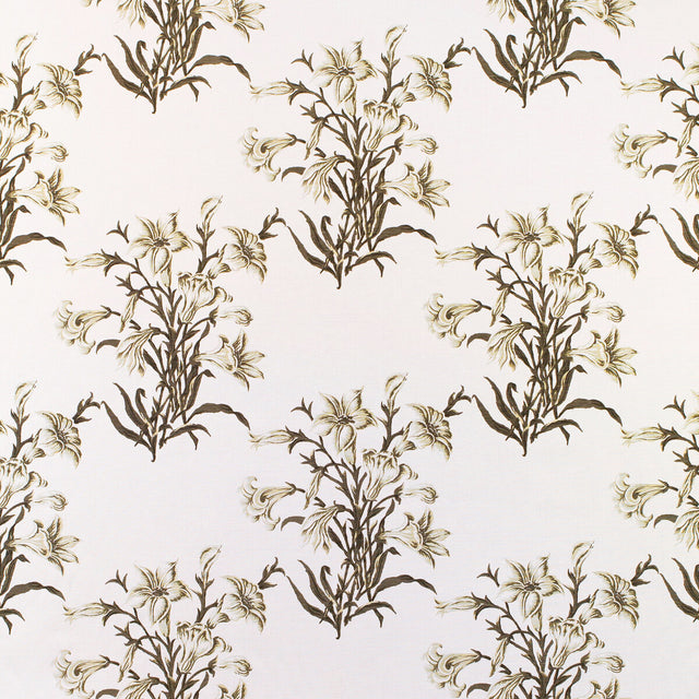 LEE JOFA 2025102.31.0 LILIES MONOCHROME Fabric - Eade's Wallpaper