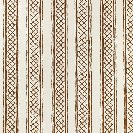 LEE JOFA 2025104.6.0 MILOS STRIPE BROWN Fabric - Eade's Wallpaper