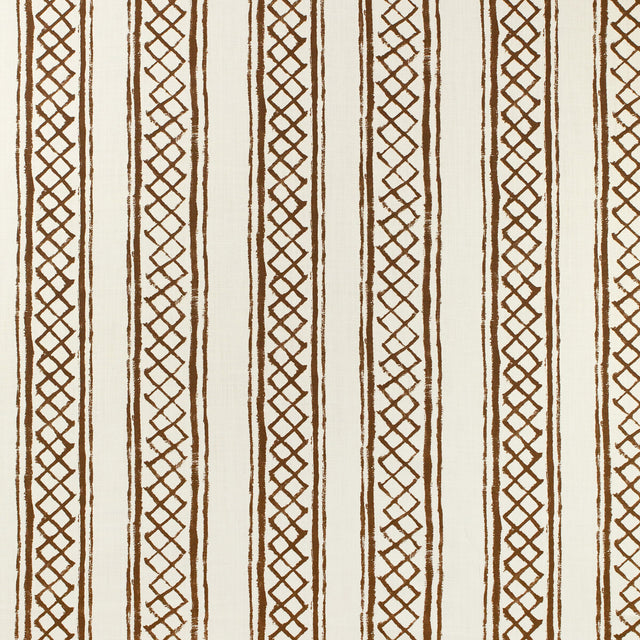 LEE JOFA 2025104.6.0 MILOS STRIPE BROWN Fabric - Eade's Wallpaper