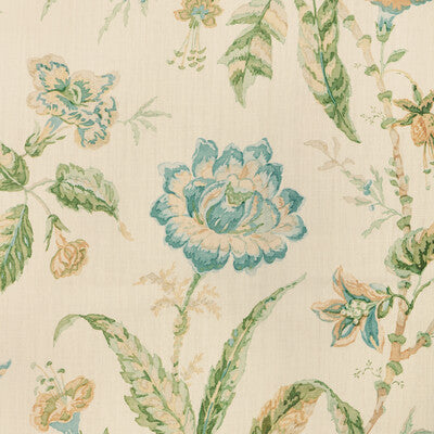 LEE JOFA ROSEMONT PRINT 2025127.353.0 in AQUA Fabric - WHITL