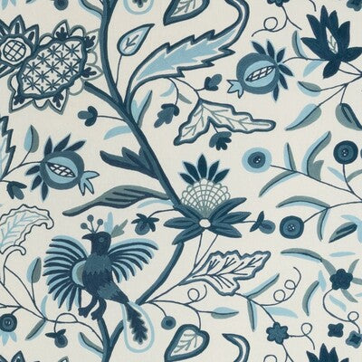 LEE JOFA FOLKLAND EMB 2025144.51.0 in INDIGO Fabric - MAYFAI