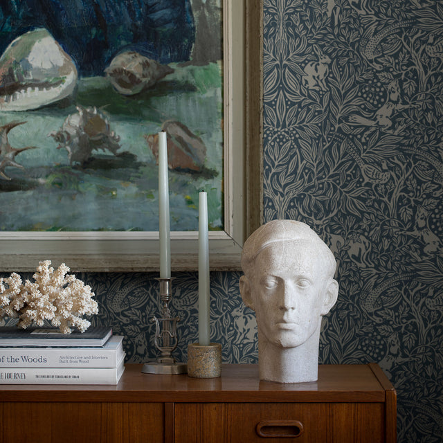 Schumacher 2047 UNDER THE ELDER TREE in MIDNIGHT Wallpaper -