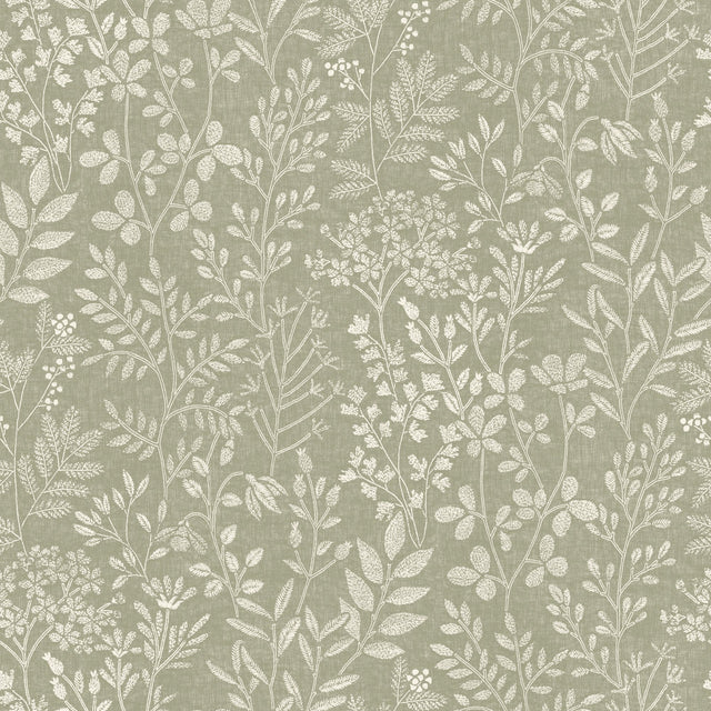 Galerie Karuna Branched Leaves All-over Green Wallpaper KR20