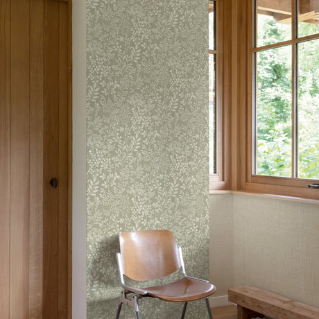 Galerie Karuna Branched Leaves All-over Green Wallpaper KR20