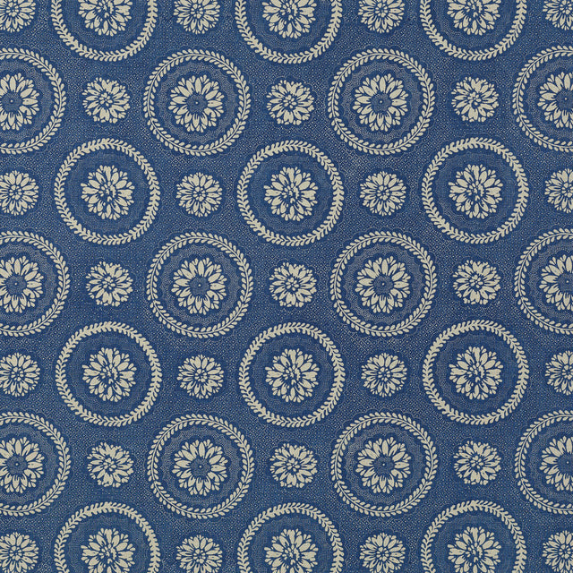 Schumacher 205U59 LIMOGES in INDIGO Fabric - RAOUL TEXTILES