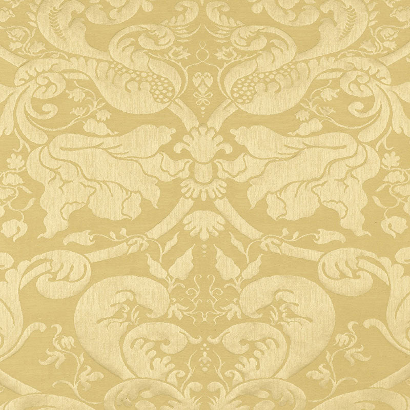 Schumacher Gavotte Brocatelle Damask Beige Fabric
