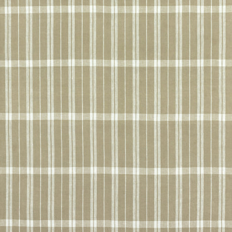 Schumacher 242P14 LINEN CHECK in NATURAL Fabric - RAOUL TEXT