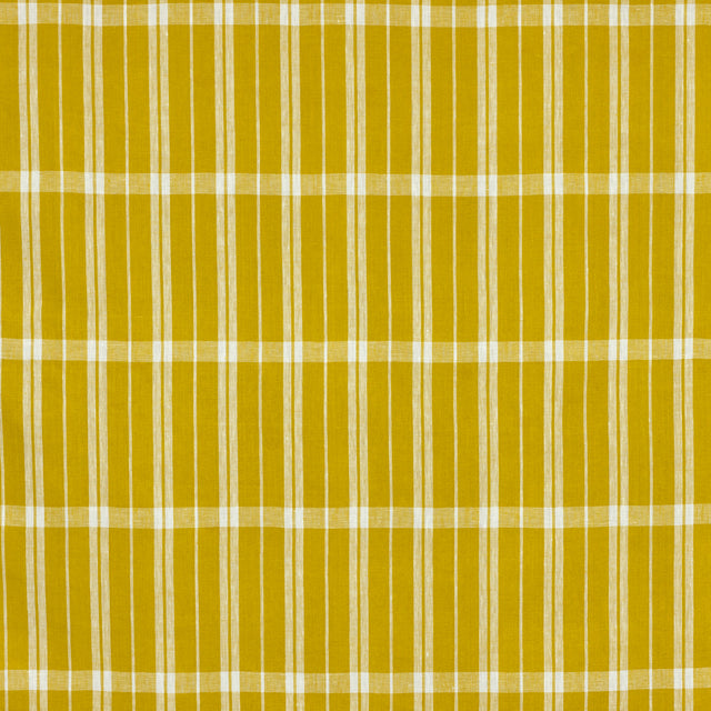 Schumacher 242P82 LINEN CHECK in SULPHUR Fabric - RAOUL TEXT
