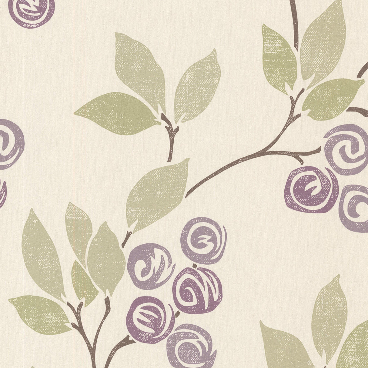 Brewster 2532-20410 Geisha Violet Floral Trail Wallpaper