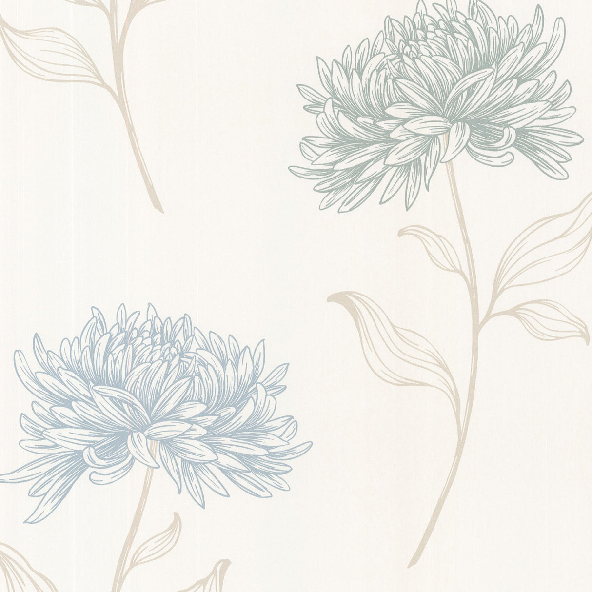 Brewster 2532-20431 Dehlia Blue Floral Toss Wallpaper