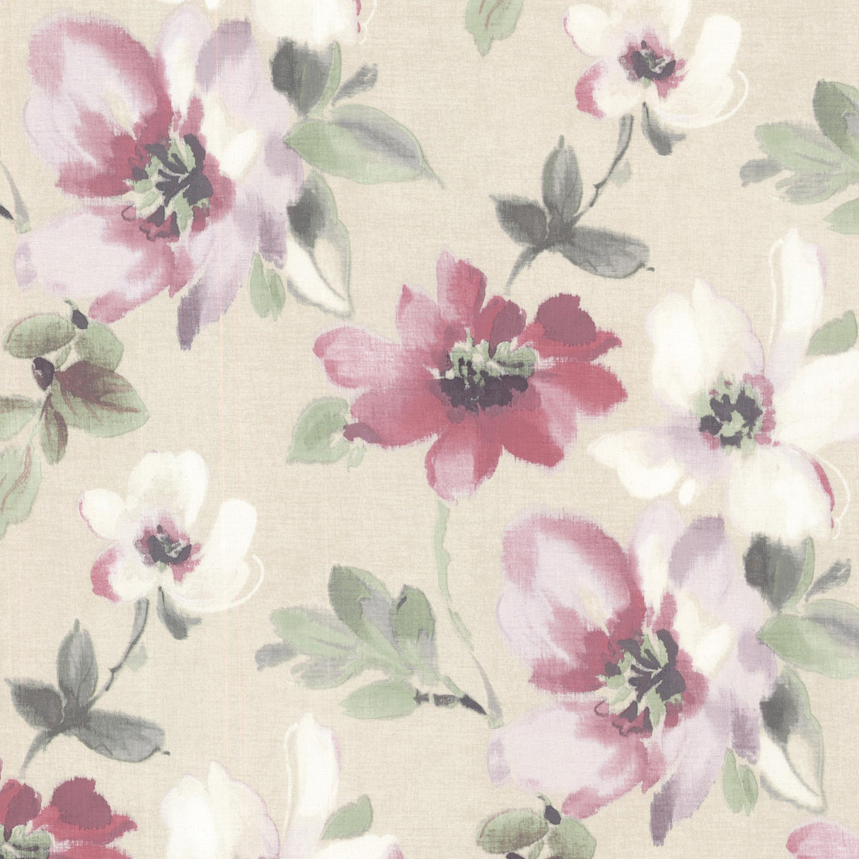 Brewster 2532-20449 Lynette Violet Watercolour Floral Wallpaper