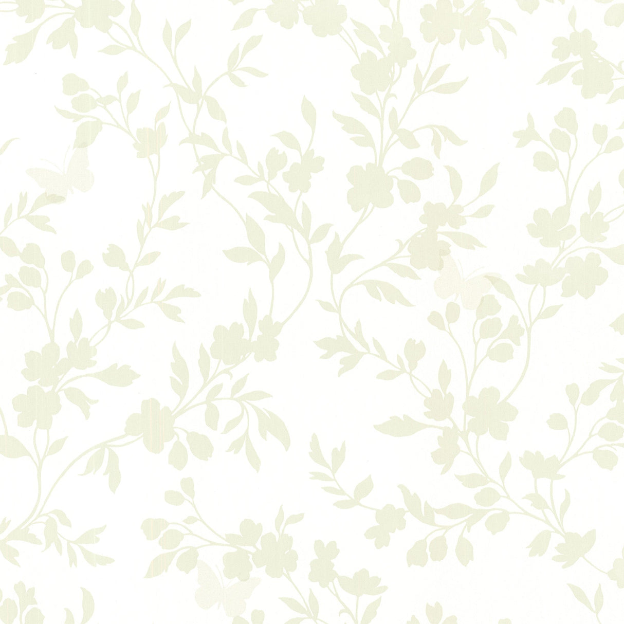 Brewster 2532-20463 Layla Light Green Floral Trail Silhouette Wallpaper