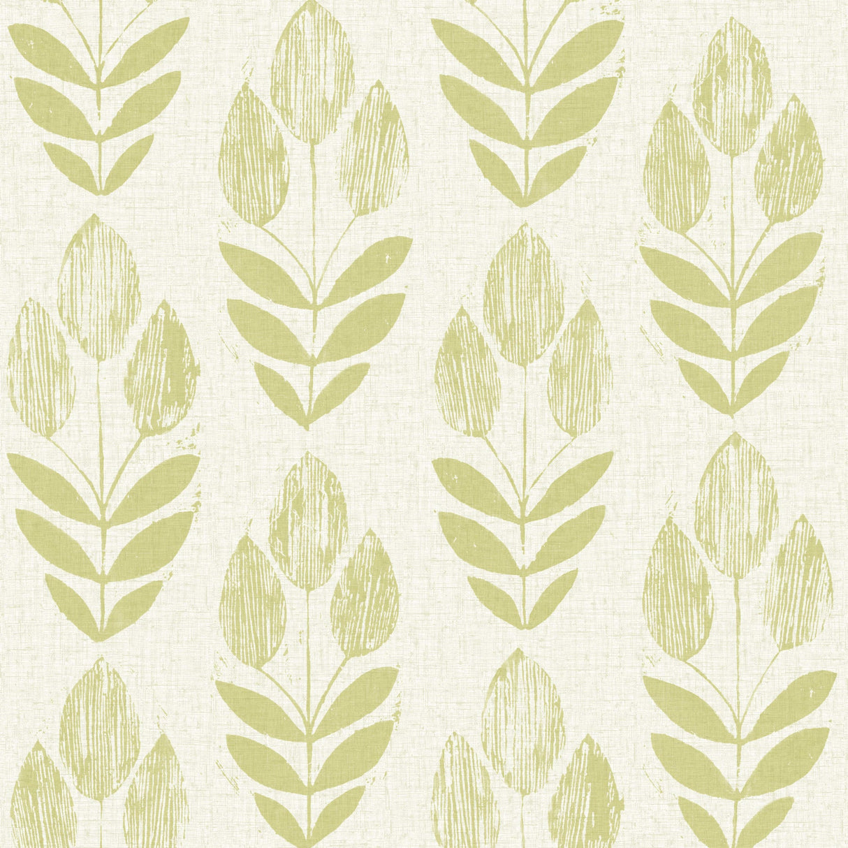 Brewster 2532-20649 Skye Light Green Block Print Tulip Wallpaper