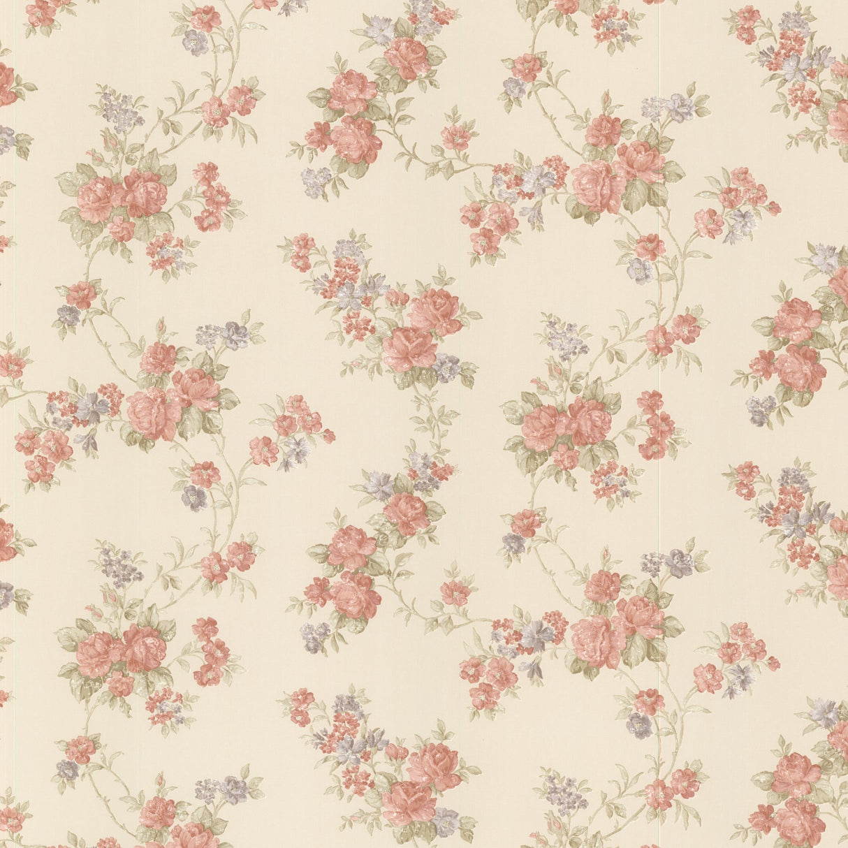 Brewster 2532-68324 Roesia Red Rose Trail Wallpaper