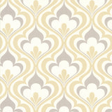 Beacon House 2535-20601 Lola Yellow Ogee Bargello Wallpaper