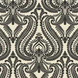 Beacon House 2535-20625 Imperial Black Modern Damask Wallpaper