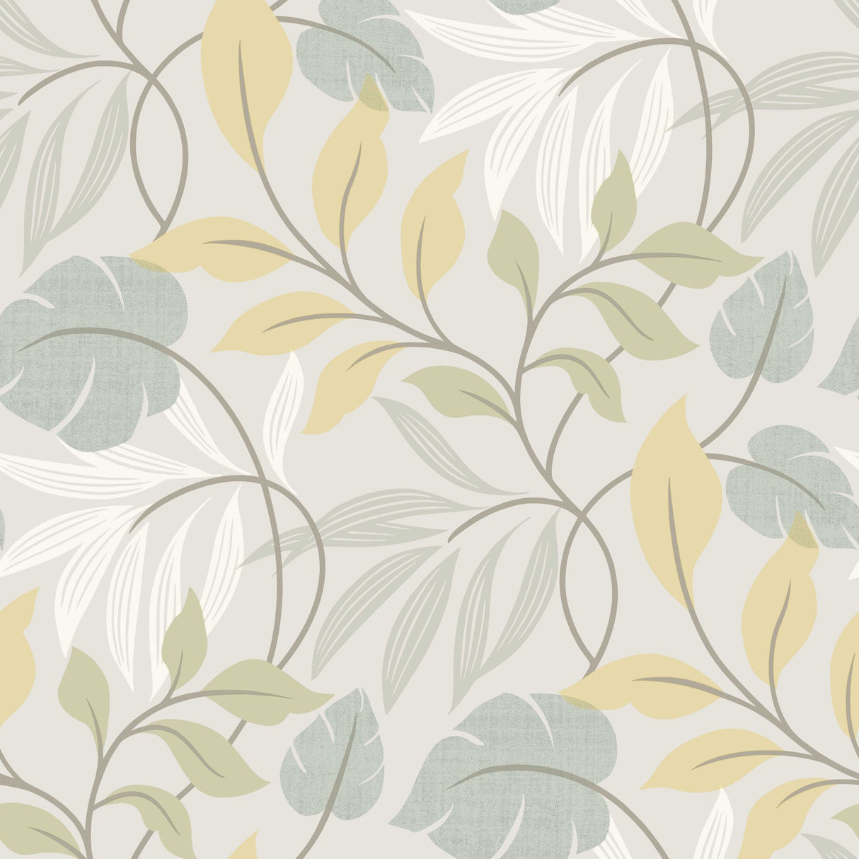 Beacon House 2535-20628 Eden Blue Modern Leaf Trail Wallpaper