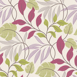 Beacon House 2535-20630 Eden Purple Modern Leaf Trail Wallpaper