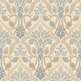 Beacon House 2535-20646 Fusion Blue Ombre Damask Wallpaper