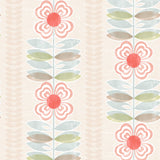 Beacon House 2535-20674 Flora Red Modern Floral Stripe Wallpaper