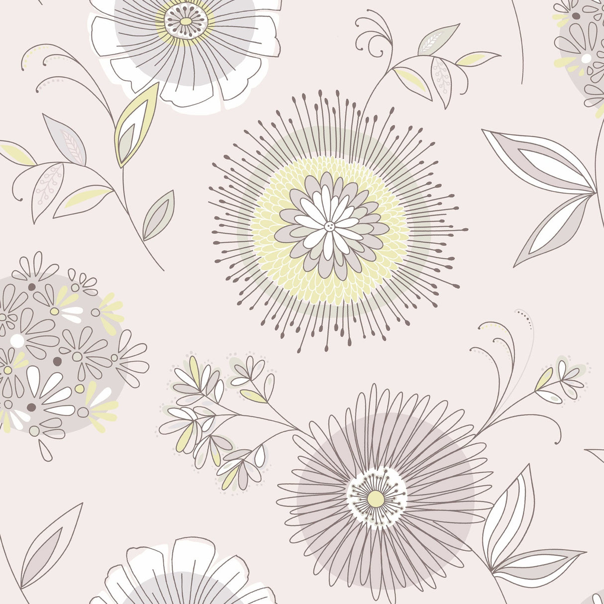 Beacon House 2535-20684 Maisie Purple Floral Burst Wallpaper