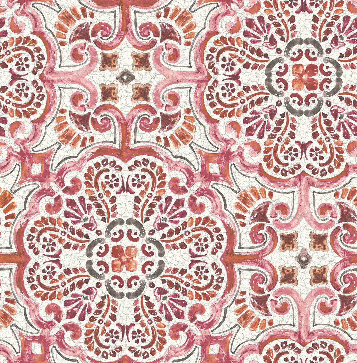 A-Street Prints 2540-24043 Florentine Pink Tile Wallpaper