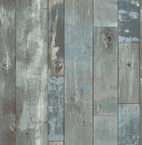 A-Street Prints 2540-24053 Deena Blue Distressed Wood Wallpaper