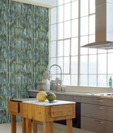 A-Street Prints 2540-24062 Patina Panels Blue Metal Wallpaper