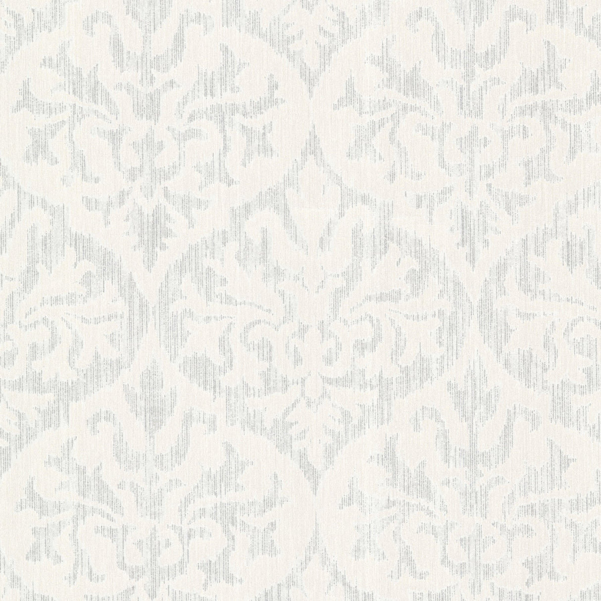 Kenneth James 2542-20701 Sumatra Silver Ikat Damask Wallpaper